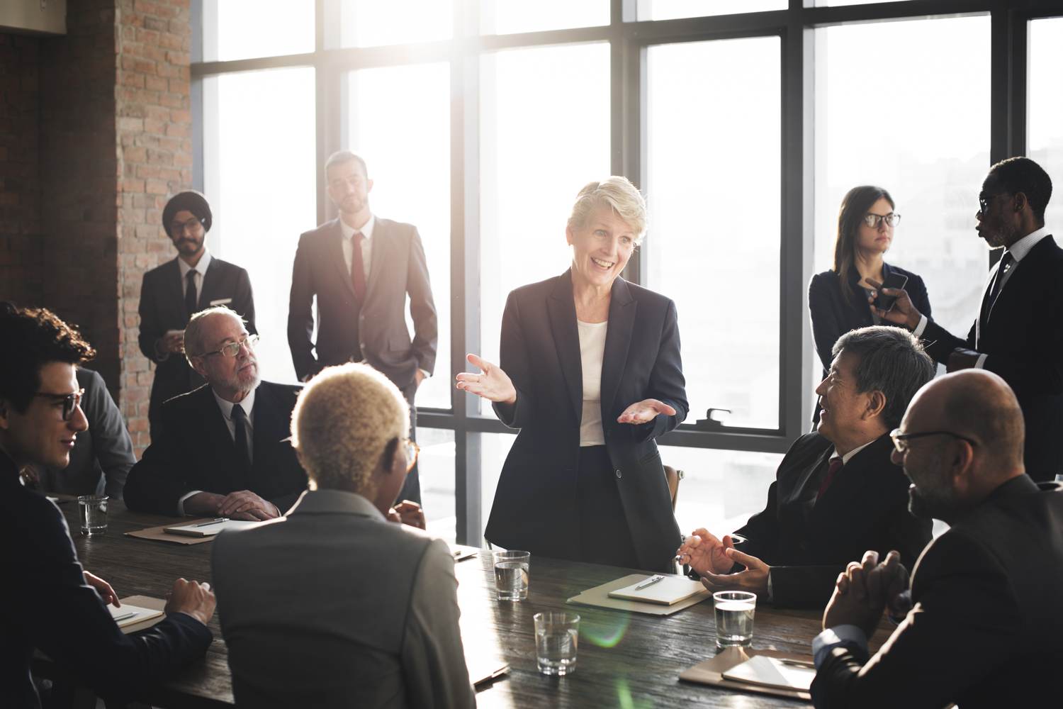 Diverse group of business people at a corporate meeting