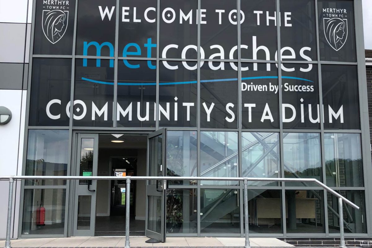 Merthyr Town FC's new building sponsored by MET Coaches