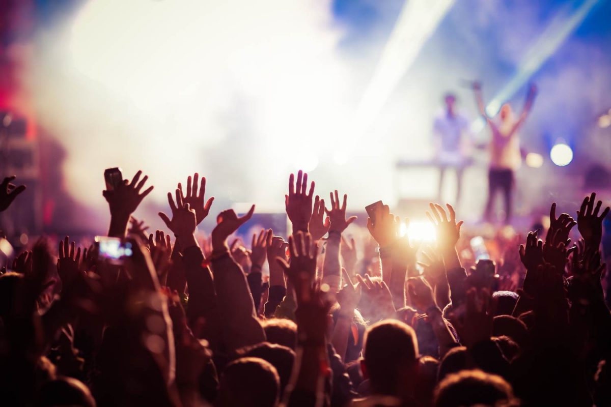 Crowd of people at music concert